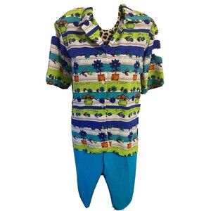 Jordan 2 piece Pants set women M multicolored blouse & capri Pull On Pants